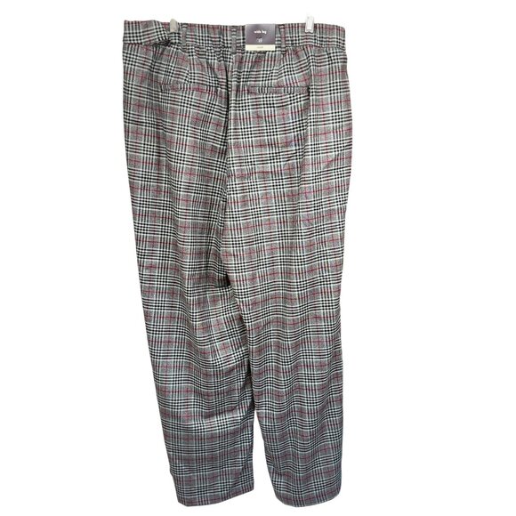 Ava & Viv Womens Wide Leg Plaid Stretch Pants Gray/Rust Size 22 Classic Fit - Picture 2 of 7